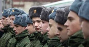 Line of Russian conscripts