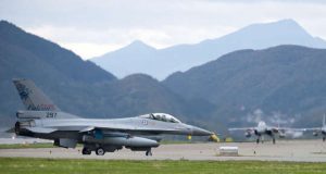 Fighter jet during Artic Challenge exercice