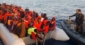 Migrants stopped by Italian Navy