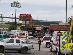 Crime scene in Waco, Texas adter bikers shootout