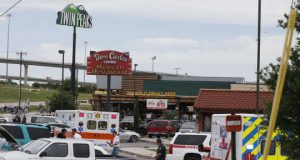 Crime scene in Waco, Texas adter bikers shootout