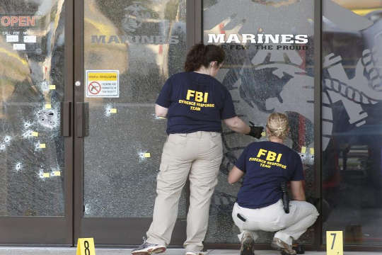 FBI Evidence Team At Shooting scene