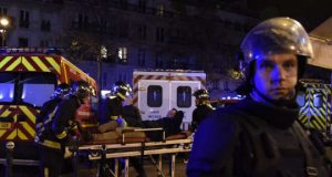 Paramedics near the Bataclan theater.