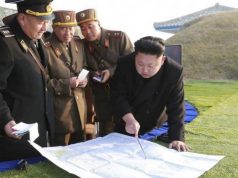 Kim Jong Un with North Korean generals