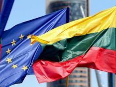 Lithuania European Union Flags