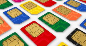Sim cards of different colors