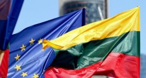 Lithuania European Union Flags
