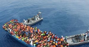 Migrants going to Europe by boat